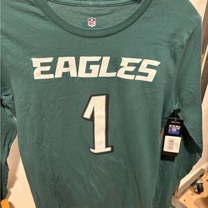 NWT Team Apparel Philadelphia Eagles Long Sleeve Shirt Hurts #1 youth 14/16